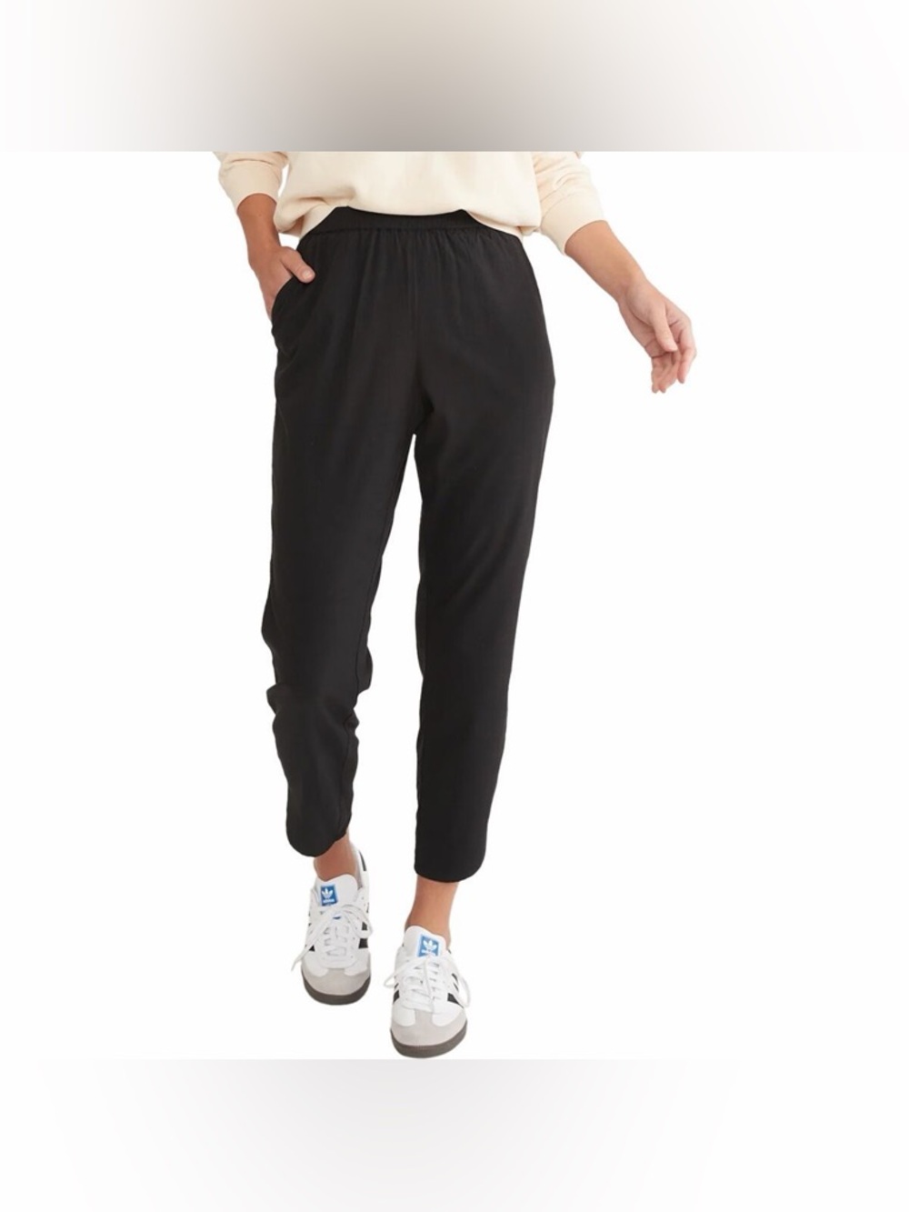 Marine Layer | Black Lightweight Pull-On Joggers size medium petite lightweight